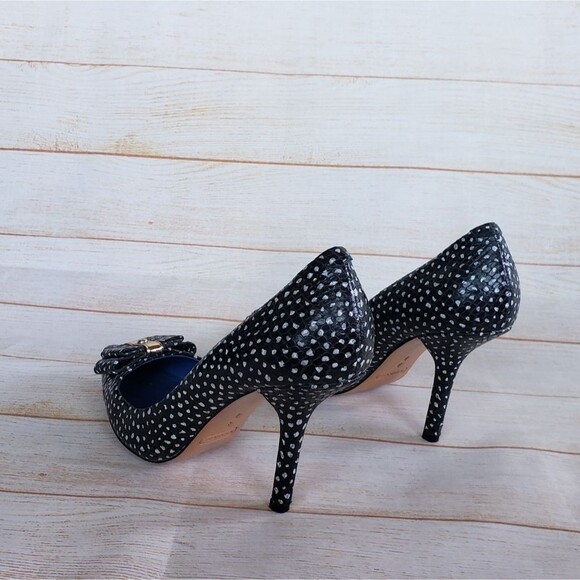 Coach Leather Landrie Polka Dot Bow Pointy Toe Stiletto Heeled Pump Size 8B - Picture 5 of 16